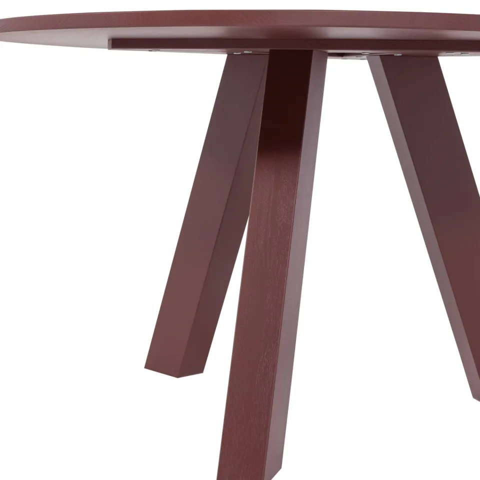 WOOOD Rhonda Eettafel Ø120 CM - Eiken - Bordeauxrood - 75x129x129, foto 3