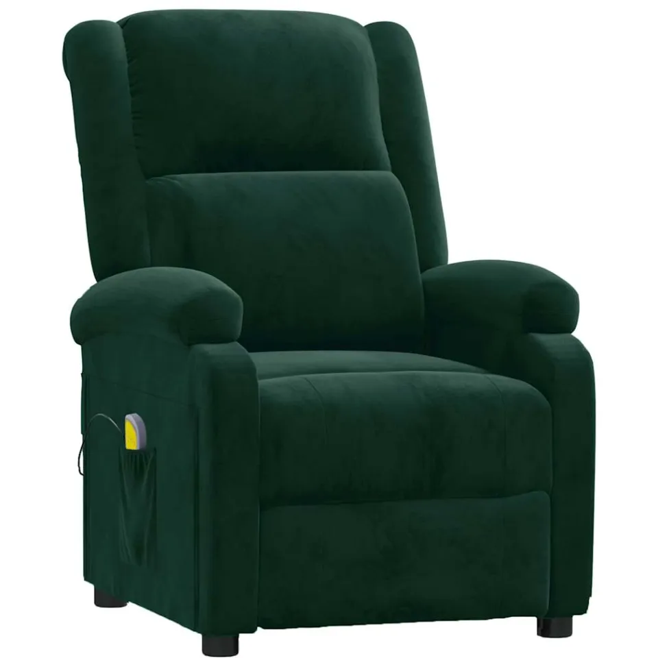 vidaXL Massagestoel fluweel donkergroen groen, foto 3
