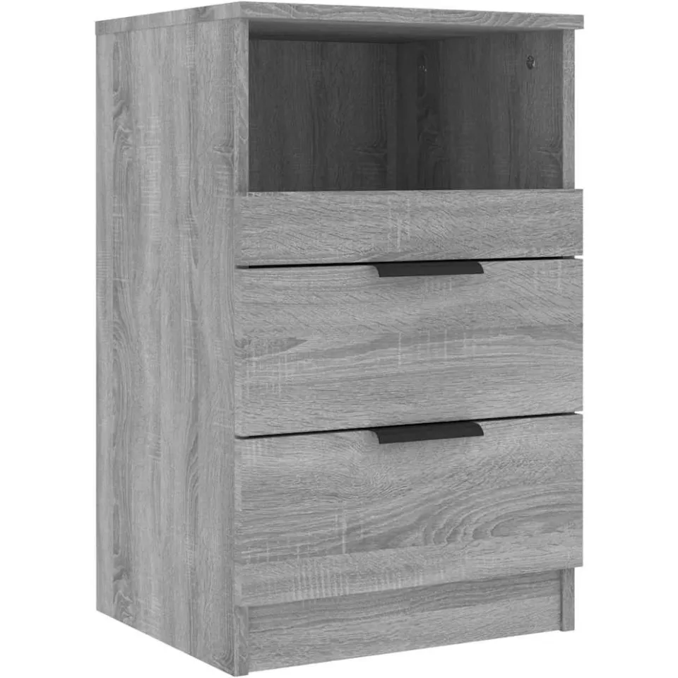 vidaXL Nachtkastje bewerkt hout grijs sonoma eikenkleurig, foto 3