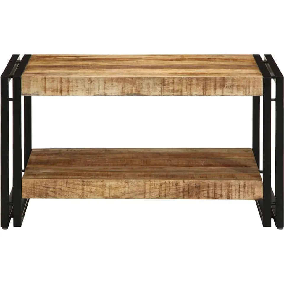 vidaXL Salontafel 70x50x38 cm massief ruw mangohout bruin, foto 2
