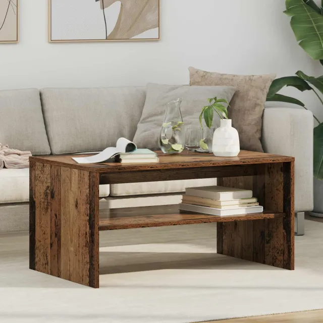 vidaXL Salontafel Oudhout 80 x 50 x 40 cm Bewerkt hout Bruin