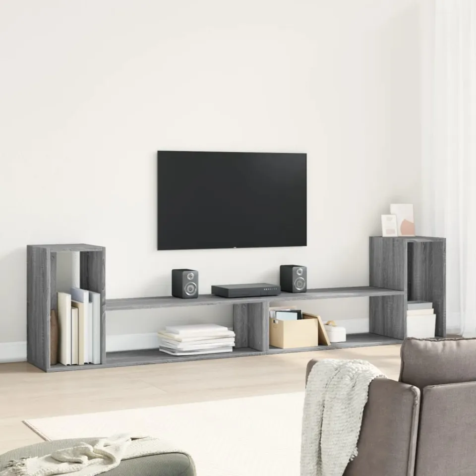 vidaXL Tv-meubelen 2 st 100x30x50 cm bewerkt hout grijs sonoma eiken, foto 3