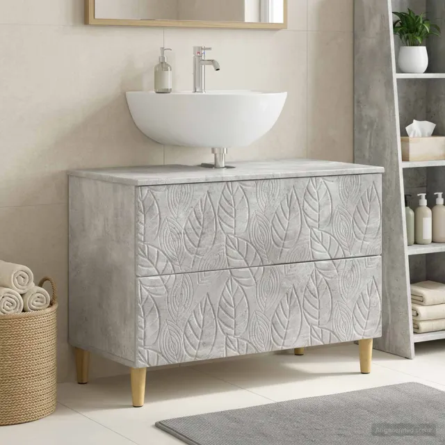 vidaXL Badkamer wastafelkast DELFT Betongrijs 82 x 41 x 59 cm grijs, foto 2
