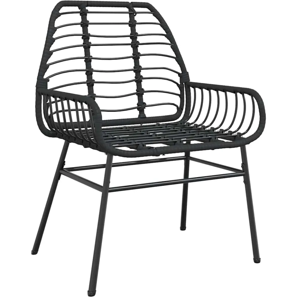 vidaXL 9-delige Tuinset poly rattan glas zwart, foto 3