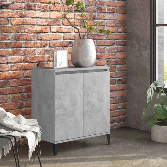 vidaXL Dressoir 60x35x70 cm bewerkt hout betongrijs grijs, foto 2