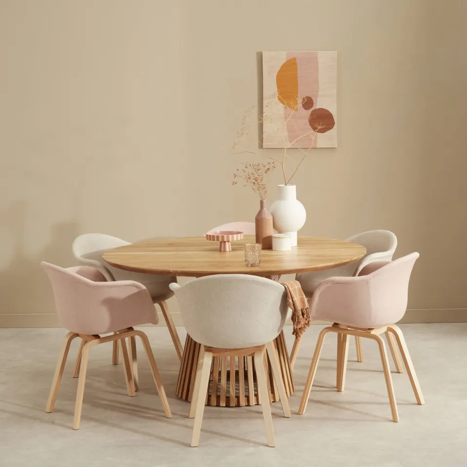 NOUS Living eetkamertafel Sansa (⌀140 cm) naturel, foto 3