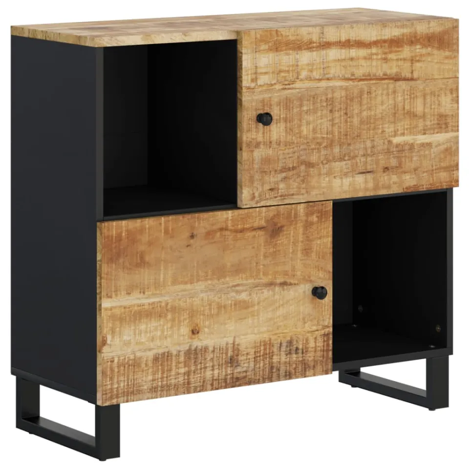 vidaXL Dressoir met 2 deuren 80x33x75 cm massief mangohout bruin, foto 3