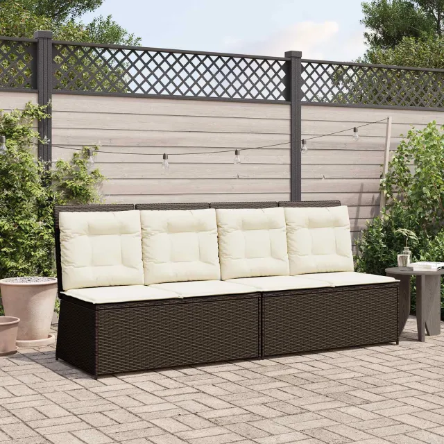 vidaXL Tuinbank Bruin poly rattan