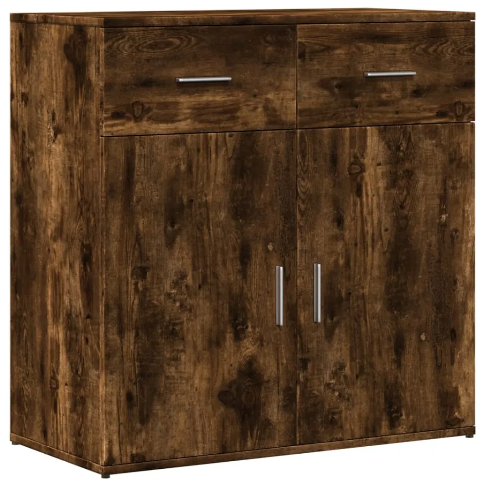 vidaXL Dressoir 79x38x80 cm bewerkt hout gerookt eikenkleurig Bruin