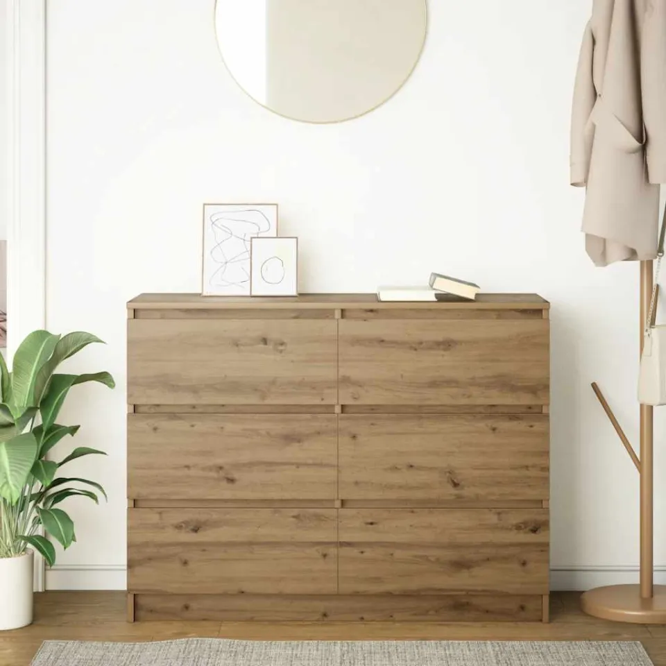 vidaXL Dressoir 100x35x76 cm spaanplaat ambachtelijk eikenkleurig, foto 3