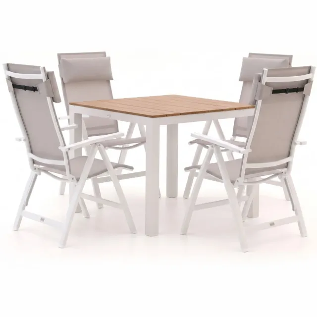 Bellagio tuinmeubelen Bellagio Avenza/Fidenza 90cm dining tuinset 5-delig verstelbaar