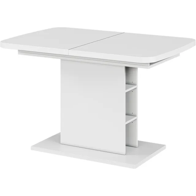 Vicco Eettafel Fenaro, Wit, 120-160 x 80 cm met open compartimenten