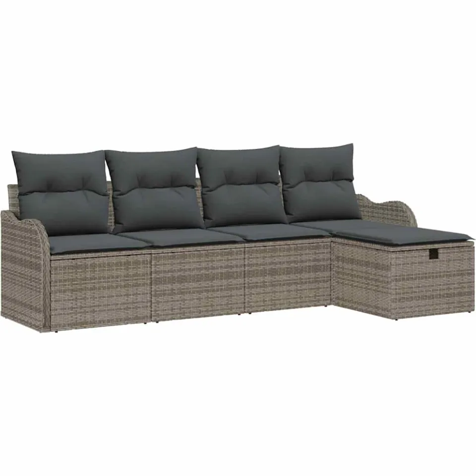 vidaXL Tuin Sofa Set 5 st Poly riet beige