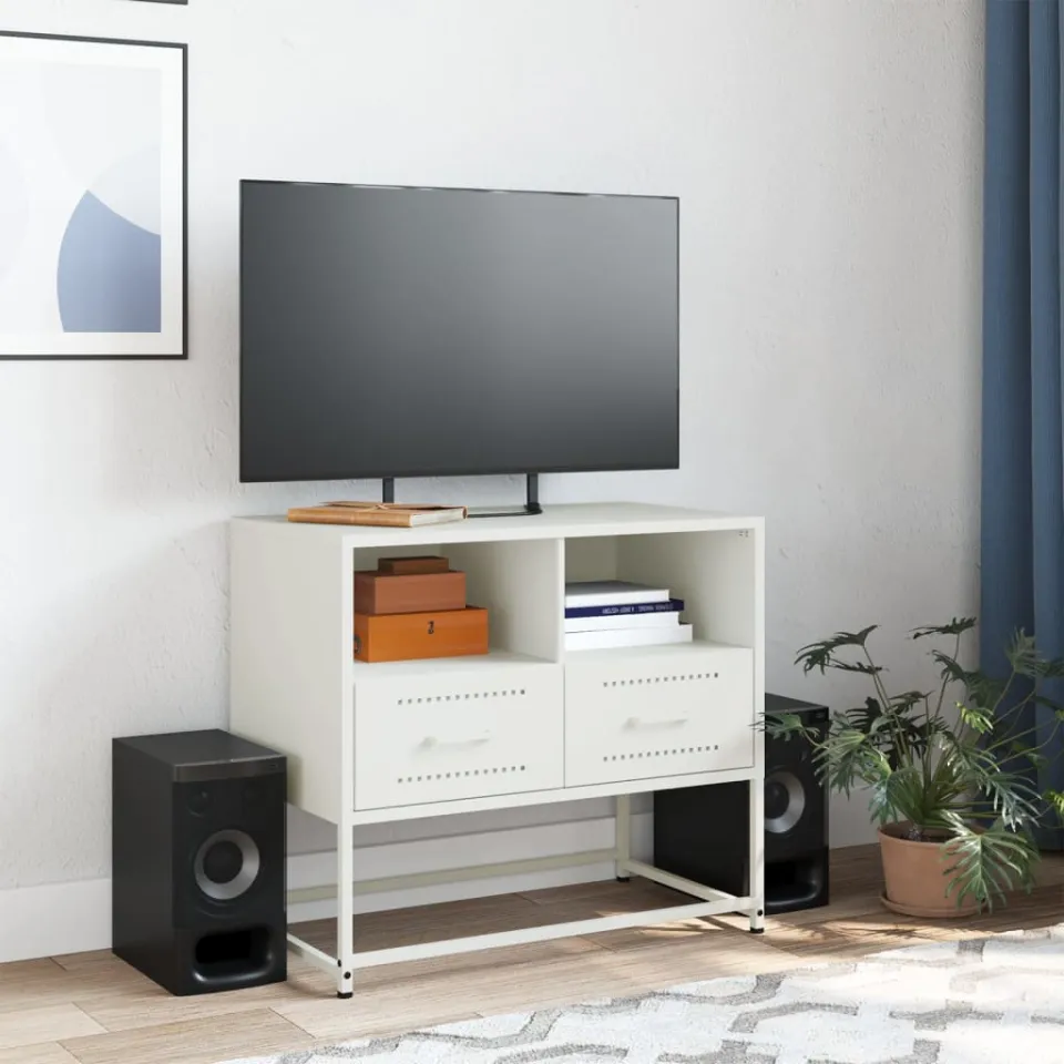 vidaXL Tv-meubel 68x39x60,5 cm staal wit, foto 3