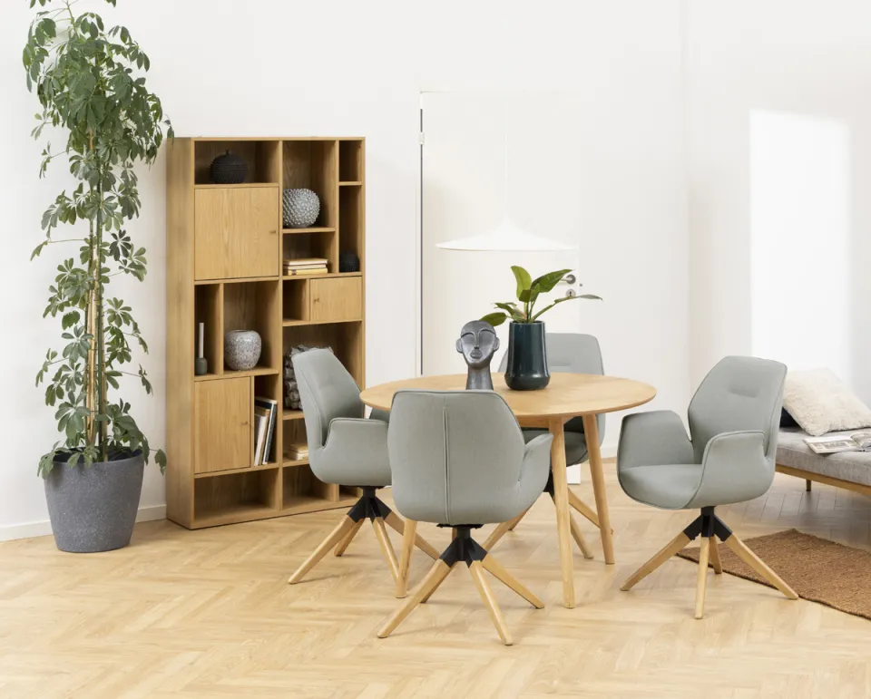 Lisomme Senn houten eettafel naturel visgraat - Ø 120 cm, foto 2