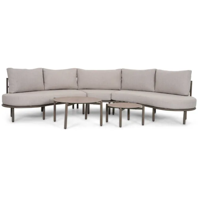 Lifestyle Garden Furniture Loungeset tuin 5 personen Aluminium Taupe Lifestyle Garden Furniture Perla Taupe-naturel-bruin