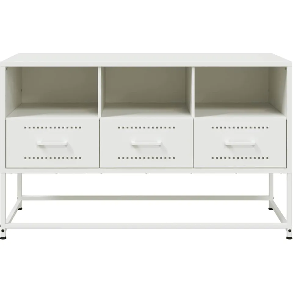 vidaXL Tv-meubel 100,5x39x60,5 cm staal wit, foto 4