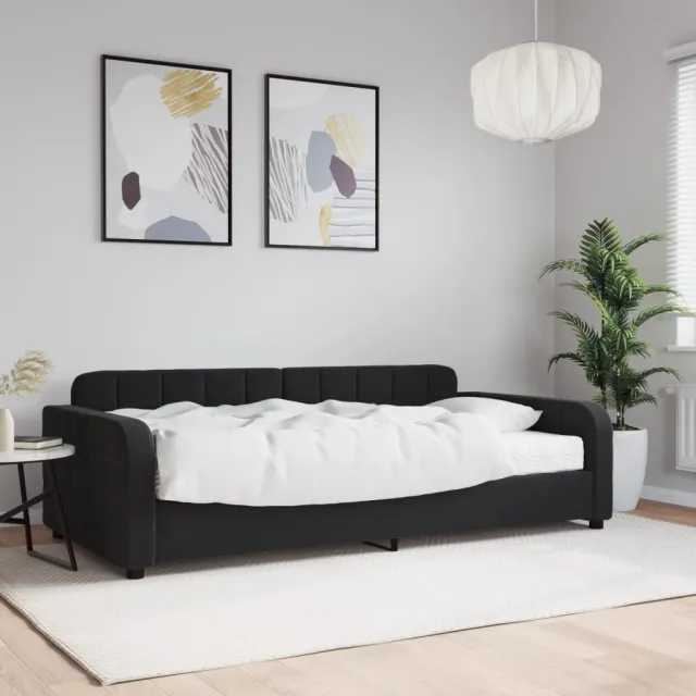 vidaXL Slaapbank met matras 100x200 cm fluweel zwart