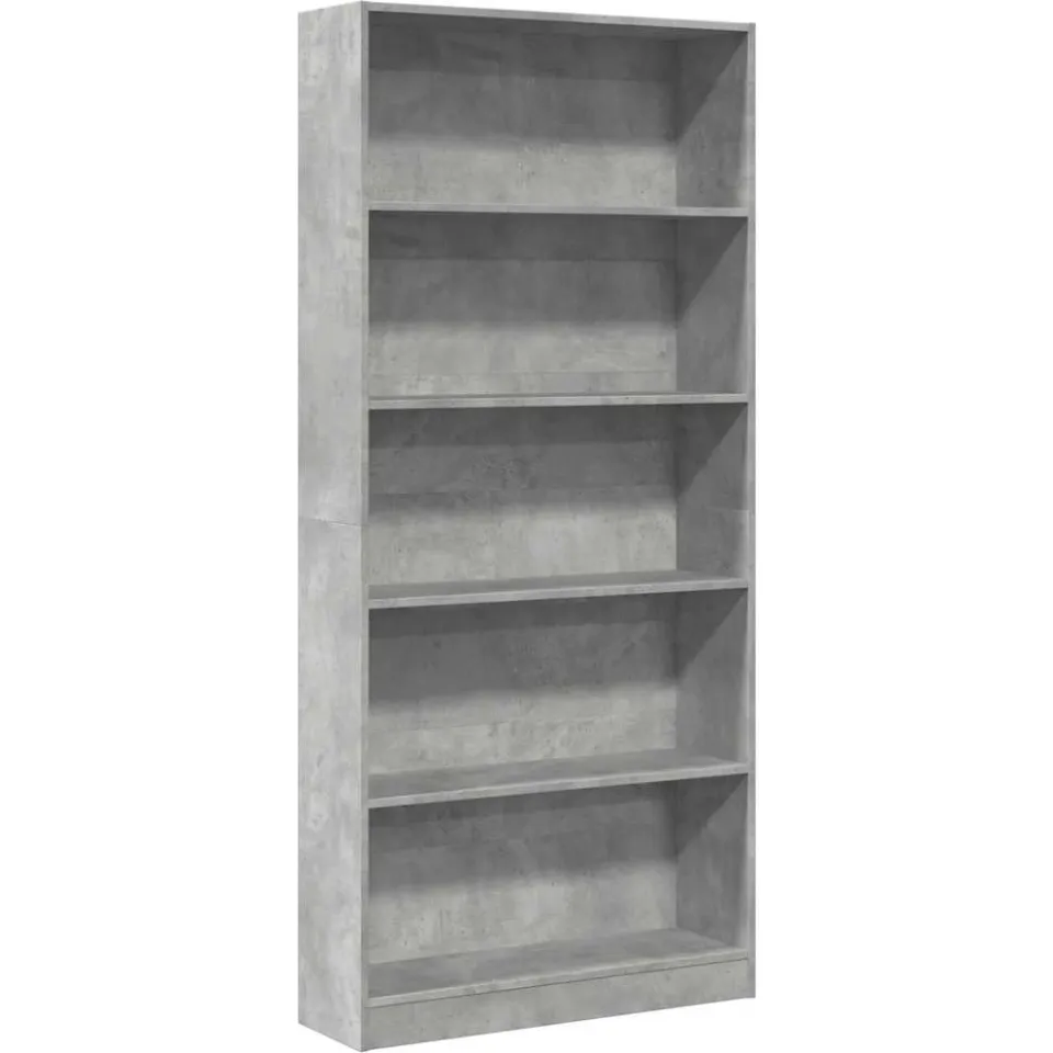 vidaXL Boekenkast 80x24x176 cm bewerkt hout betongrijs