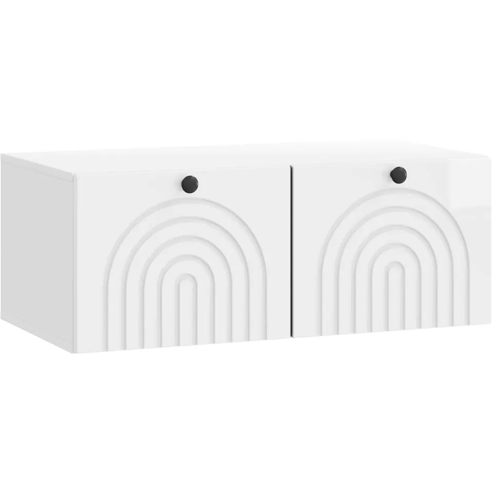 vidaXL Wandbeugel TV-kast Hoogglans Wit 78,5 x 41 x 30 cm Bewerkt hout, foto 3
