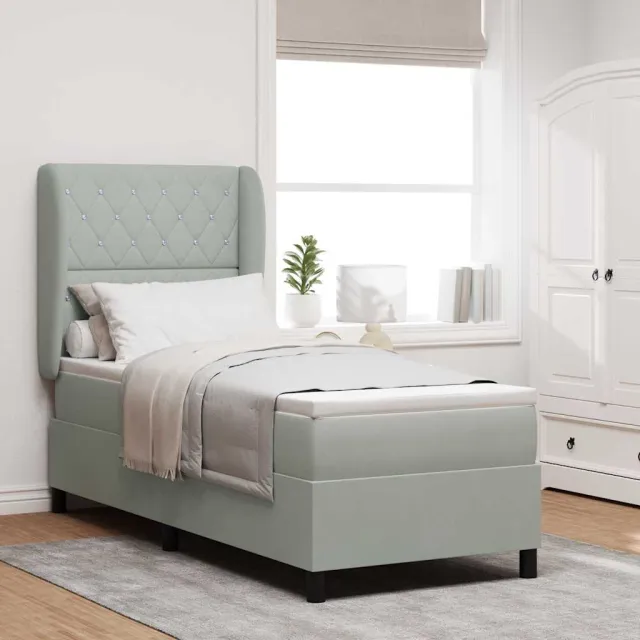 vidaXL Boxspringbed met hoofdeinde Lichtgrijs 200 x 80 cm Fluweel