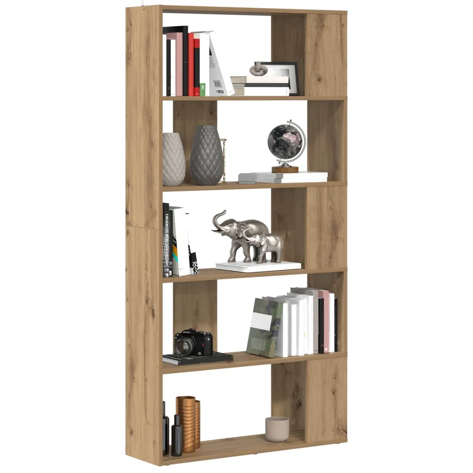 vidaXL Boekenkast 80 x 24 x 159 cm Bewerkt hout Artisan Eiken