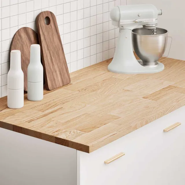 vidaXL Keuken werkblad rechthoekig 120x63,5x2,7 cm massief eikenhout Bruin
