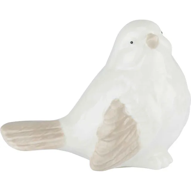 Cosy @ Home Vogel Wit 9.7x5.8xh7.2cm Aardewerk