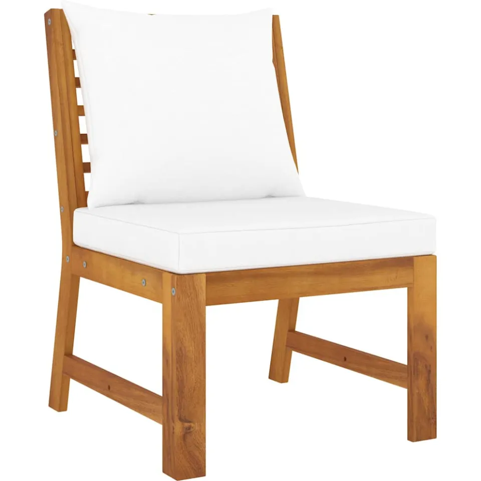 vidaXL 9-delige Loungeset met kussens massief acaciahout crème, foto 4