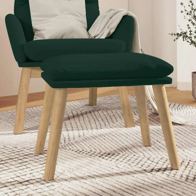 vidaXL Voetenbank 45x29,5x35 cm fluweel donkergroen groen, foto 2