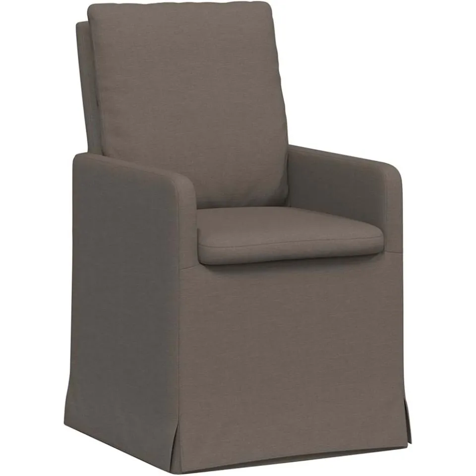 vidaXL Eettafelstoelen 2 st Linnen Lichtgrijs 57 x 67 x 98 cm Groen