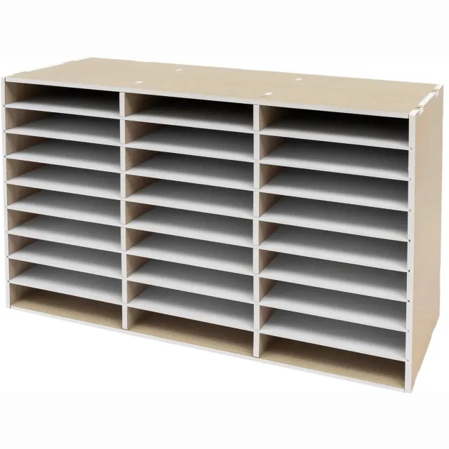 Happiq Literatuurorganizer - Voor Thuis en Kantoor - 27 Vakken - Papieropslag Beige