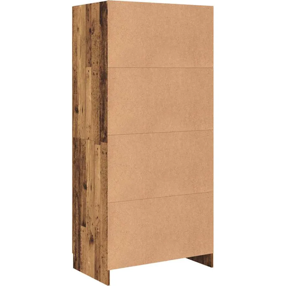 vidaXL Kledingkast Oudhout 82,5 x 51,5 x 180 cm Bewerkt hout bruin, foto 4