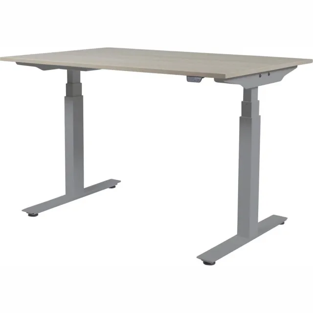 Schaffenburg Zit Sta Bureau - Plus Elektrisch 140x80 Havana Kersen -alu frame Aluminium (RAL9006)/Havanna