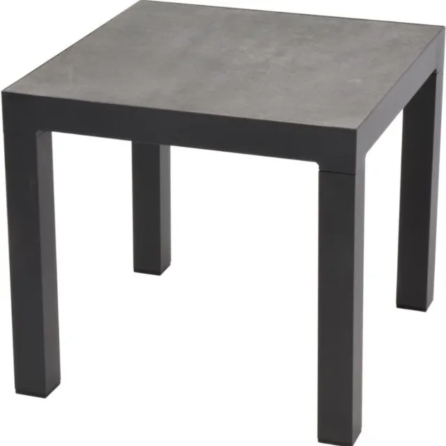 Lesliliving Outdoor Living - Bijzettafel Down Town / Ohio 50x50cm Donkergrijs/Antraciet