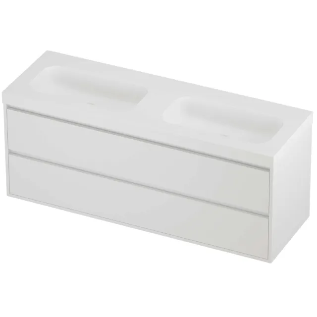 Proline Haga Badmeubelset Polystone Mezza 140x46x58 cm Mat Wit Mat White