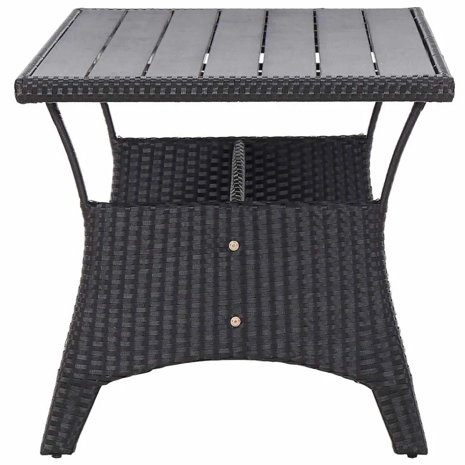 vidaXL Tuintafel 120x70x66 cm poly rattan zwart, foto 3