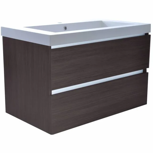 Aqua Splash Luna badkamermeubel met wastafel houtnerf grijs