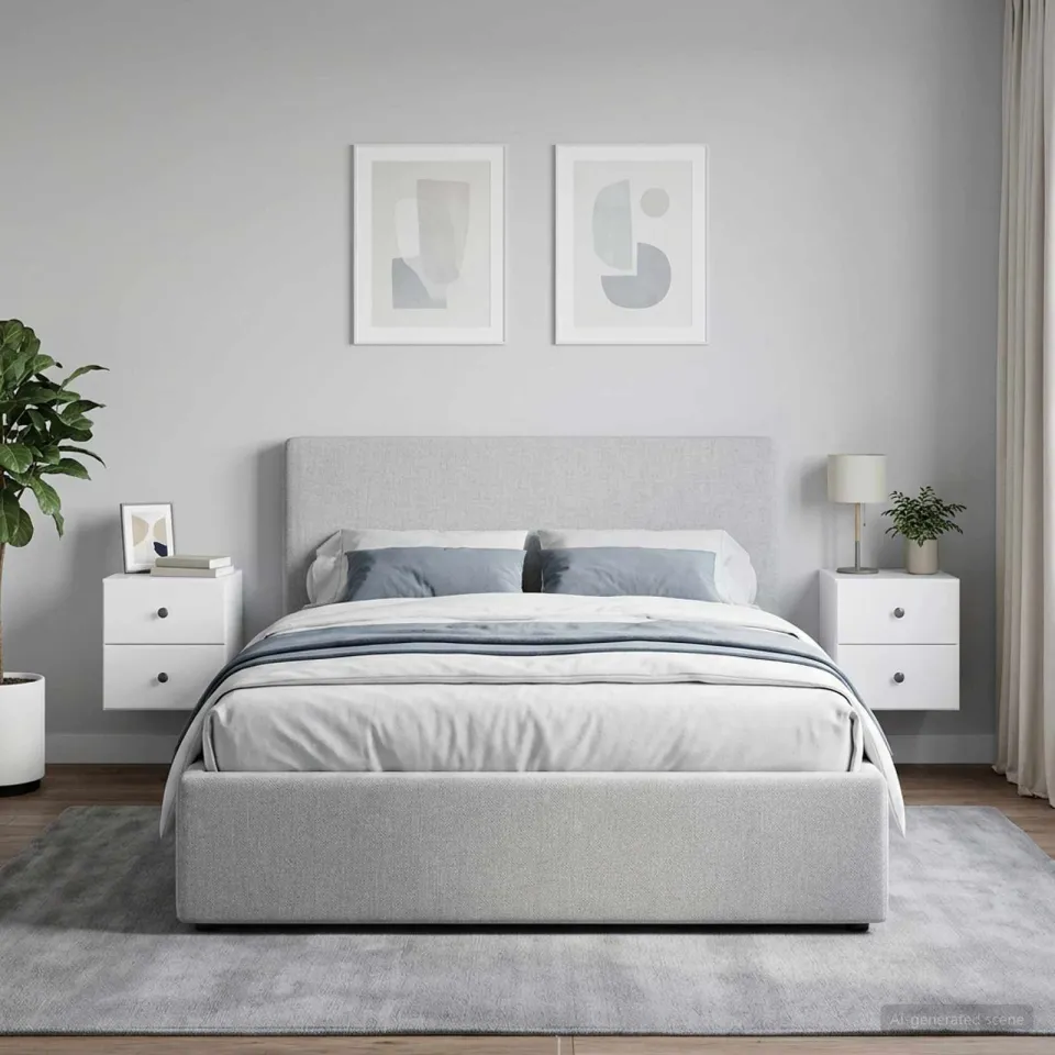 vidaXL Wandbeugel Bedkast 2 st Hoogglans Wit 34,5 x 33 x 40 cm, foto 4