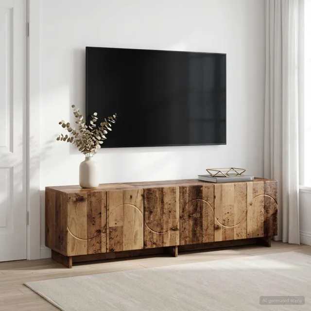 vidaXL tv-meubel 140 x 34,5 x 40 cm Oud hout Bewerkt hout Bruin