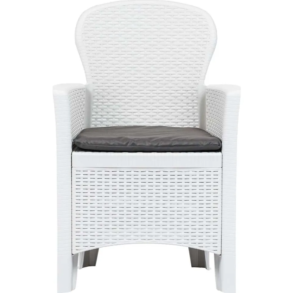 vidaXL 7-delige Tuinset rattan-look kunststof wit, foto 3