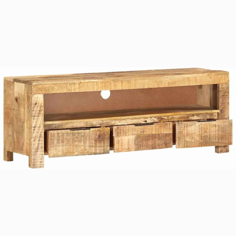 vidaXL Tv-meubel 110x30x40 cm ruw mangohout bruin, foto 3