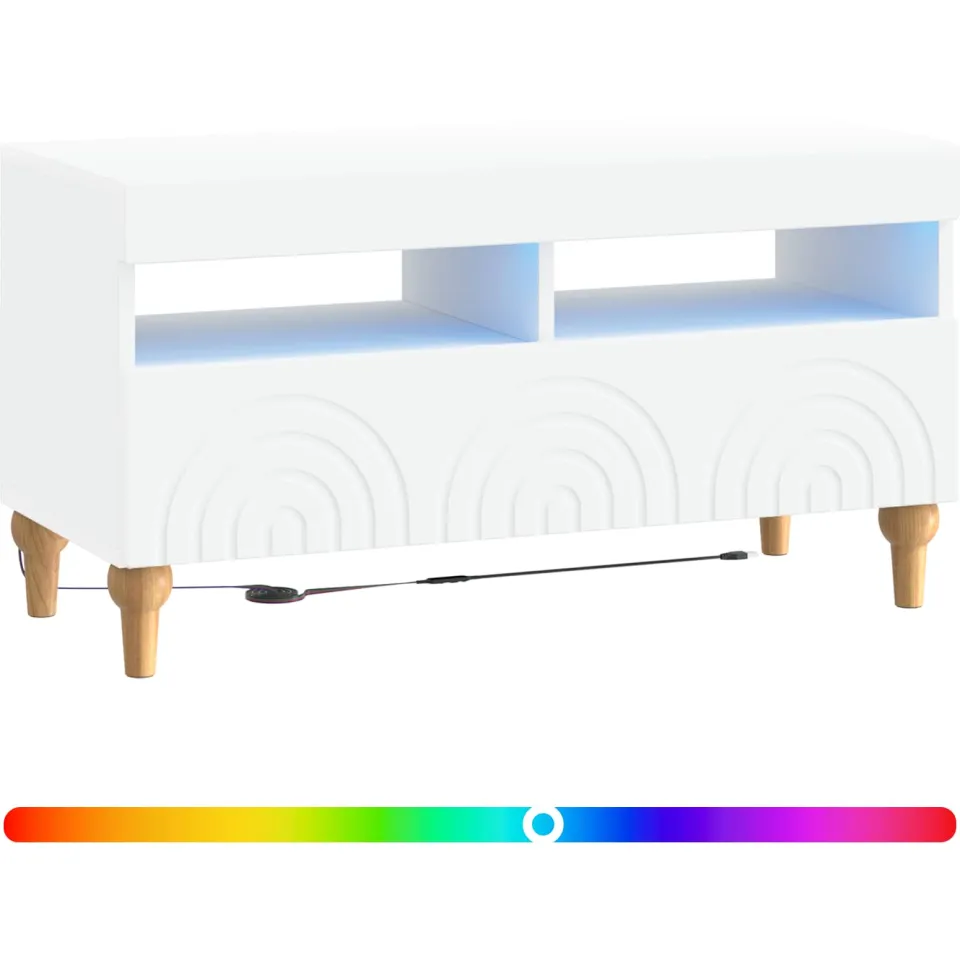 vidaXL LED tv-meubel ALKMAAR 81 x 35 x 43 cm Wit Bewerkt hout