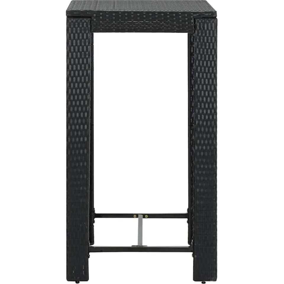 vidaXL Tuinbartafel 60,5x60,5x110,5 cm poly rattan zwart, foto 2