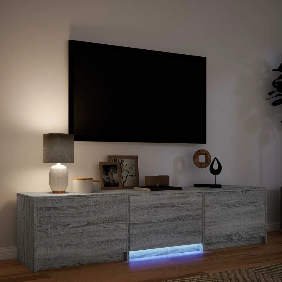 vidaXL TV-kast met LED 165x34x40 cm Grijs Sonoma Geconstrueerd hout, foto 4