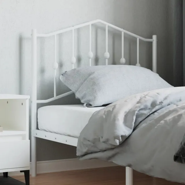 vidaXL Vervangend hoofdbord 90 cm metaal wit Zwart