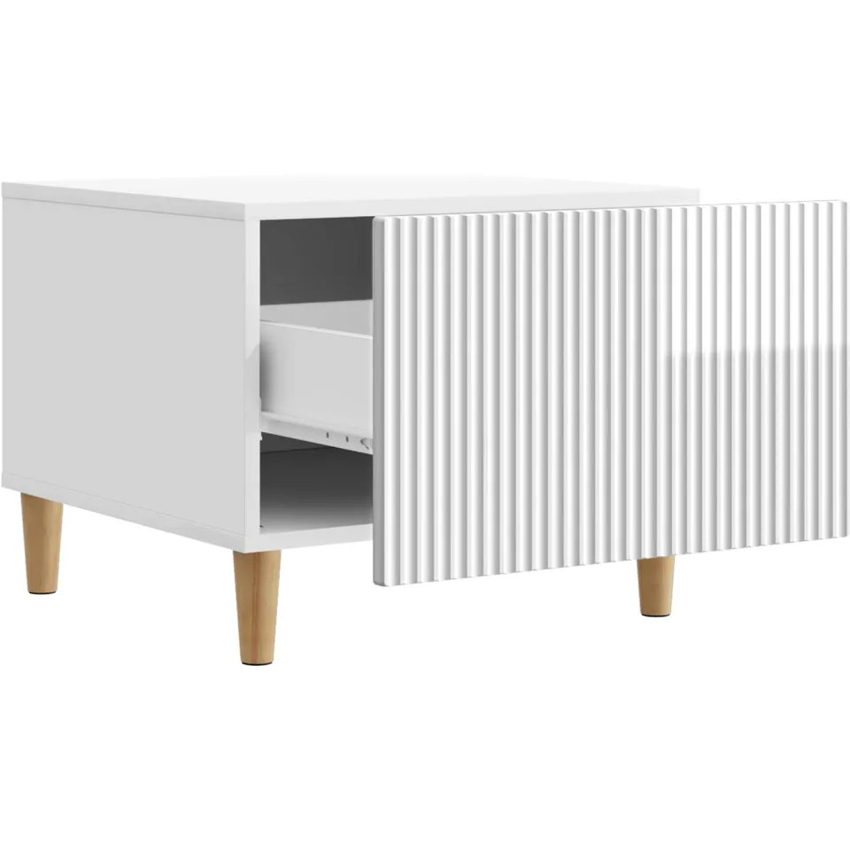 vidaXL Salontafel met lade Hoogglans Wit 49 x 50 x 40 cm Bewerkt hout, foto 3