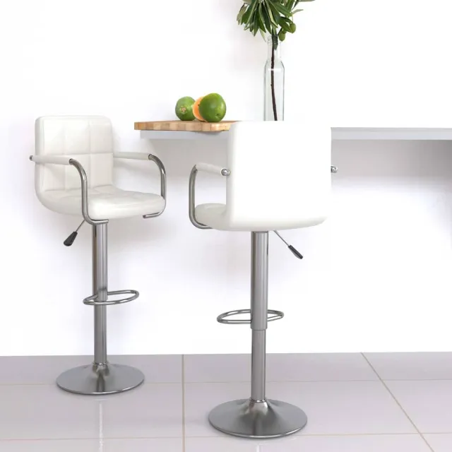 vidaXL Barstoelen 2 st kunstleer wit, foto 2