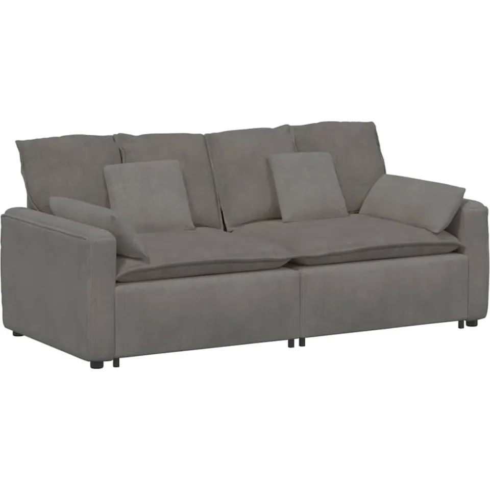vidaXL Modulaire bank met kussens lichtgrijs grijs, foto 3