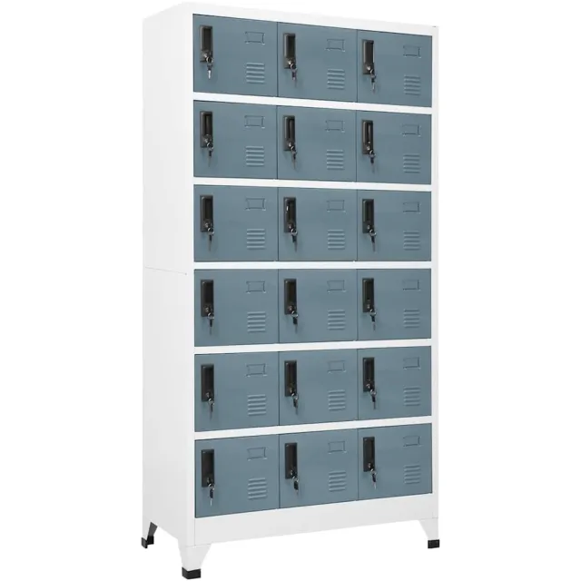 vidaXL Lockerkast 90x40x180 cm staal lichtgrijs en donkergrijs